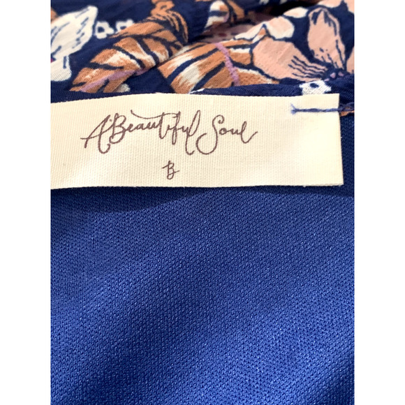 ARULA Floral V-Neck Blouse - Navy and Pink - Picture 4 of 5